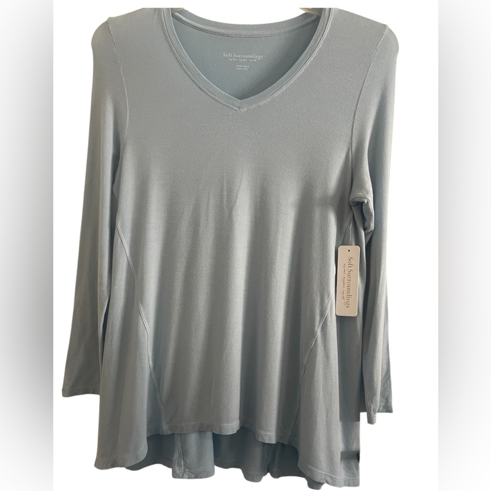 Soft Surroundings NWT Sublime Long Sleeve Glacier Blue Size Small Petite